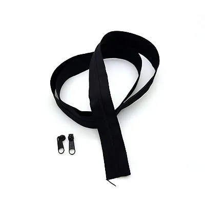 Zipper Tape No. 5 Nylon Size Coil Spiral Continuous Zip Zipper 2 Sliders Per 1m • £9.99