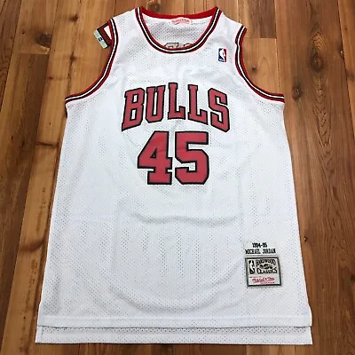 NEW Mitchell & Ness White Michael Jordan Bulls Jersey Replica Adults Size XL • $55
