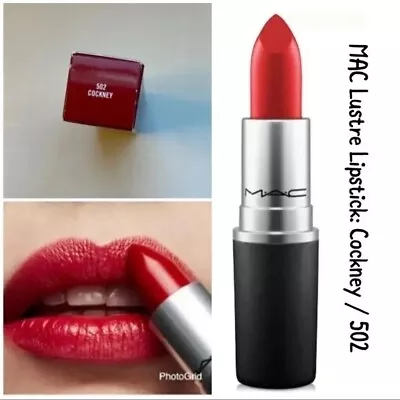 MAC Luster Lipstick #502 Cockney 0.1 Oz /3 G Full Size Brand New In Box • $10.95