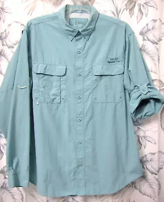 New World Wide Sportsman Shirt Mens XL Roll Up Sleeves Vented UPF 50+ • $10.92