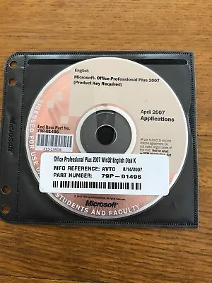 Office Professional 2007 And Serial Number • $25.99