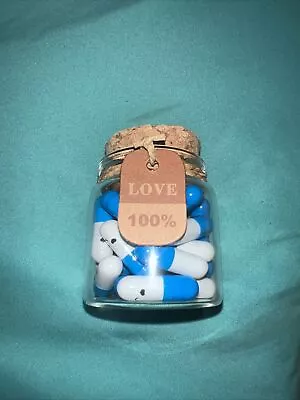 Bottle Message Capsule Letter 25 Pcs Pills Color Half Secret Love Cartoon Glass • $3.50