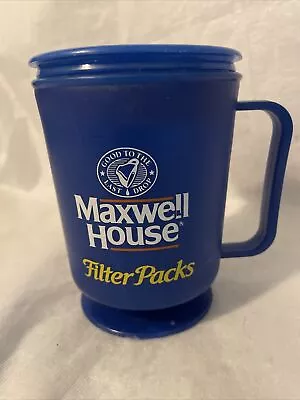 Vintage Maxwell House Coffee Travel Mug 12oz Cup Filter Packs Promo Good Cond • $8.25