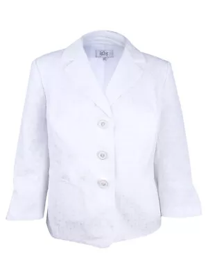 Le Suit Women's Tonal Jacquard Jacket 4 Vanilla Ice • $6.94