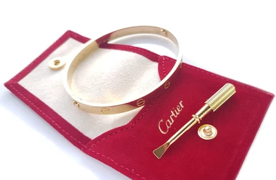 £5350 • Buy Cartier 750 Yellow Love Bangle, Swiss Hallmarks, Screwdriver, Perfect, Size 20