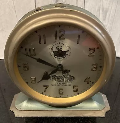 Vintage National Call 8 Day Art Deco MCM Alarm Clock FOR PARTS OR REPAIR ONLY • $24.99