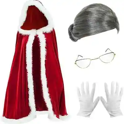 £14.99 • Buy Xmas Christmas Adult Ladies Mrs Santa Claus Fancy Dress Costume Cloak Cape UK