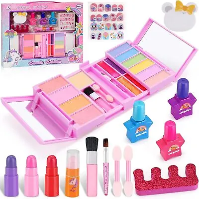  Kids 32pack Washable Real Make Up Set With Cosmetic Case Make-up Toy As Gift • £13.99