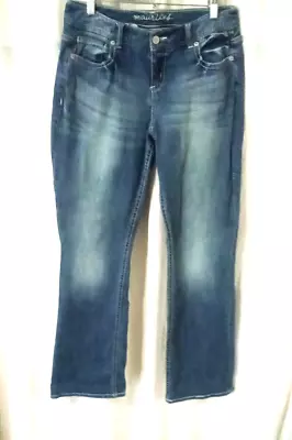 Maurices Distressed Blue Jeans Size 9/10 Bootcut White Stitching • $7