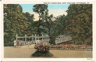 Flower Beds At West View Park In Pittsburgh PA Postcard Amusement Park • $4.95