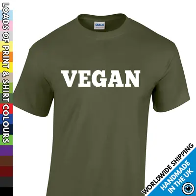 Mens Vegan Tshirt - Vegetarian Diet T Shirt Funny Activist Food Stag Enviroment • $11.18