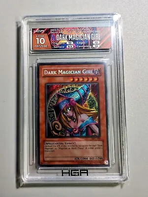 YuGiOh Dark Magician Girl Secret Rare #MFC-000 HGA 10 Pristine *ERROR CARD* • $1475