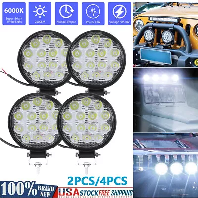 4x 4.5Inch Round LED Offroad Lights Driving Bumper Fog Lights Tractor ATV Truck • $11.39