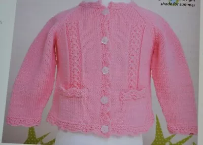 £2.50 • Buy Knitting Pattern - Pretty Baby Girl's DK Lacy Cardigan Sizes 3 Months - 3 Years