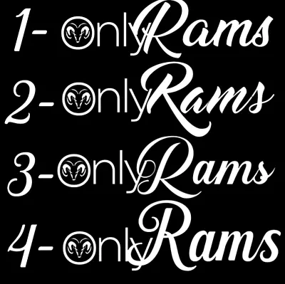 Only Rams Vinyl Decal  Sticker Dodge Truck Mopar (One Color) • $5