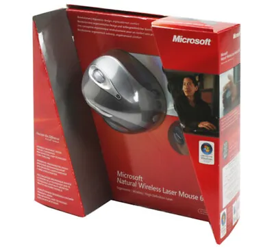 Microsoft 1083 Natural Wireless Laser Mouse 6000 - Metallic Gray (69K-00001) • $599.99