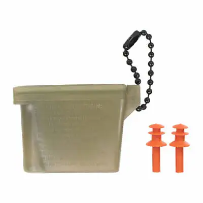 Military Issue Ear Plugs With Case & Chain - Army & Marine Corps Ear Protection • $10.95