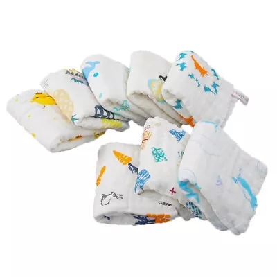 Baby Cotton Towels Muslin Cloth Hand Face Wipes Saliva Bib Face Washcloth25x50cm • $15.49