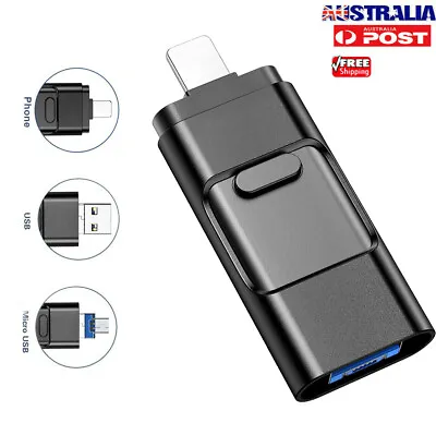 2TB 256GB I Flash Drive USB Memory Stick U Disk 3 In 1 For Android IOS IPhone PC • $36.98