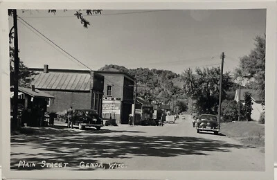 $9.99 • Buy RPPC Main Street View Genoa Wis Old Cars People Real Photo Postcard Vintage