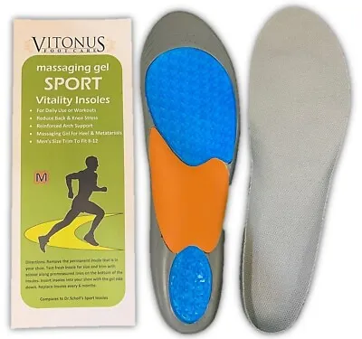 Massaging Gel Sport Vitality Insoles By Vitonus • $6.95