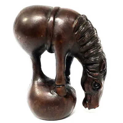 £24.01 • Buy SALE -20 Years Old 2  Hand Carved Ebony Ironwood Netsuke - 3-Leg Horse