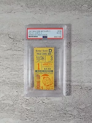 RARE 1967 Mets Opening Day Ticket Stub Tom Seaver's First Game GRADED - PSA 4 • $400