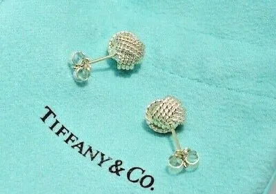 $249.99 • Buy Tiffany & Co. Sterling Silver Twist Knot Stud Earrings In Tiffany Pouch & Box