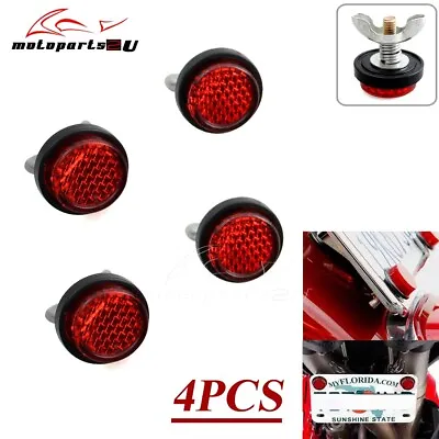 4pcs Red Round Reflective Plate Reflectors Bolt On Motorcycle Car Truck Trailer • $5.25