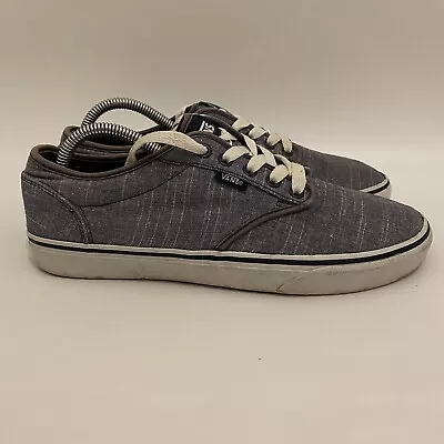 Vans Atwood Canvas Sneakers Men UK 7.5 Charcoal Gray Lace Up Low Top Heathered • £24.99