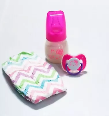 £16.55 • Buy 2oz Hello Kitty Reborn Baby Formula Bottle. Magnetic Pacifier & Diaper Set!