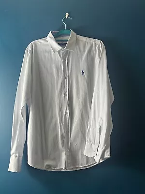 Ralph Lauren Men's White Classic Fit Blue Pony Cotton Shirt XL Cotton • £24.99