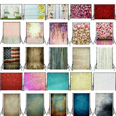 Flower Glitter Retro Plank Photography Background Photo Backdrops Studio Props • $25.06