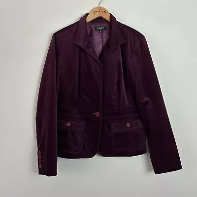 Talbots Dark Purple Velvet Long Sleeve Blazer Jacket 12 L • $31.49