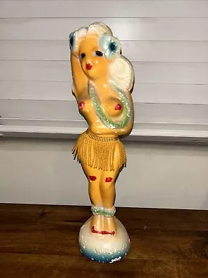 $249 • Buy RARE Antique 1940s BETTY GRABLE FIGURE Carnival Chalkware Chalk Statue Hula Girl