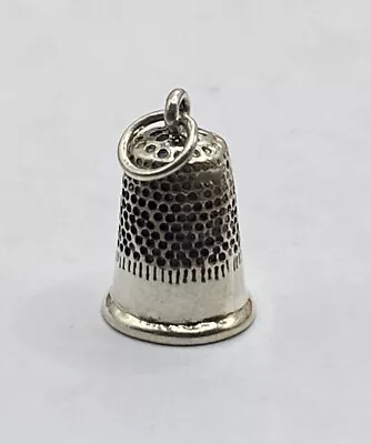 Vintage Sterling Silver Sewing Thimble Bracelet Charm  • $19.99