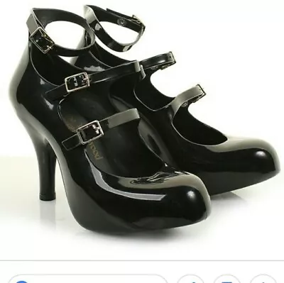 Melissa X Vivienne Westwood Anglomania 3-strap Mary Jane Elevated Heel Black Sz7 • £75