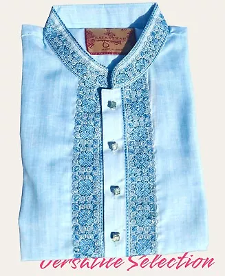 Handmade Men's Indian Knee Length Kurta/ Deshi Style Panjabi (3 Sizes Available) • $25