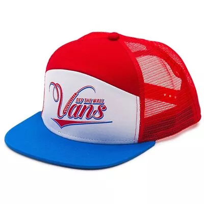 Vans Off The Wall Men's Suds 6 Panel Trucker Hat Cap - Racing Red/White/Vicotria • $24.50