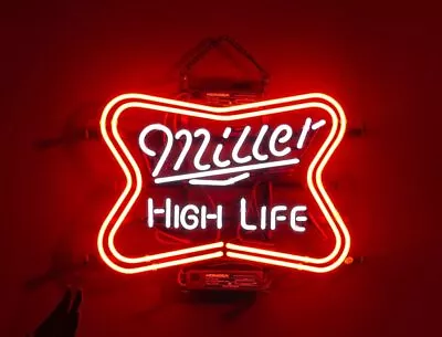 Miller High Life Lite Beer 17 X14  Neon Lamp Light Sign Bar Open Display Decor • $122.49
