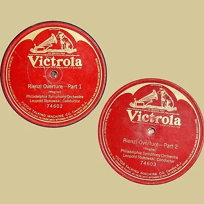 2 X 78 RPM 12  Lot #44: Rienzi Overture Part 1 & 2 Stokowski Phila Victrola 1920 • $19.78