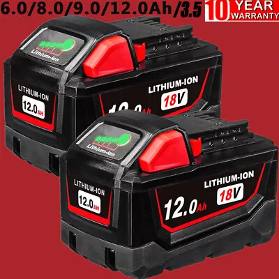 For Milwaukee M18 Lithium 12.0 9.0 8.0 AH Extended Capacity Battery 48-11-1860 • $79.99