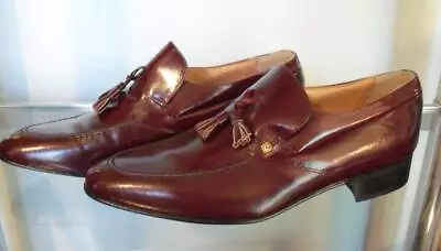 Vintage Men's Pierre Cardin Burgundy Tassel Dress Loafers 10 M NOS Italy • $65