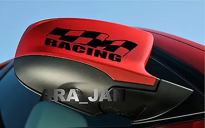 $13.56 • Buy RACING Flag Vinyl Decal Sport Sticker Emblem Car Mirror Logo Color BLACK