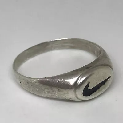 Biker Nike Shape Men's Ring Vintage Sterling Silver 900 Rocker Jewelry US SZ 12 • $34