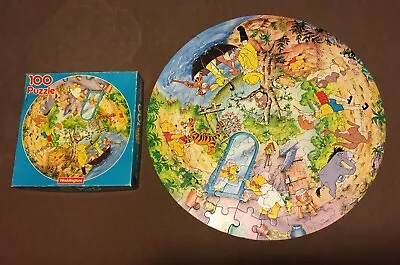 Waddingtons Vintage Walt Disney Round Winnie The Pooh 100 Piece Jigsaw Puzzle • £5.99