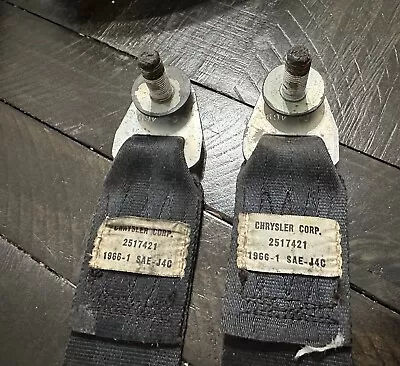 Lot Of 2 Vintage Seat Belts - Chrysler 2517421  1966 1 SAE J4C • $55