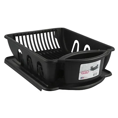 Sterilite 0621 Plastic Dish Drainer Dry Rack 2 Piece Sink Drainboard Set Black • $21.59