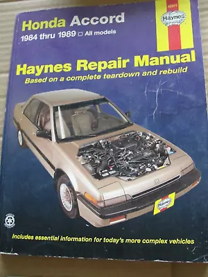 1984-1989 HONDA ACCORD Haynes Repair Manual VG • $15.99