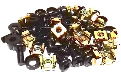 £3.99 • Buy 20 PACK BLACK M6 CAGE NUTS BOLTS WASHERS FOR 19  RACK MOUNT CABINETS 15mm THREAD
